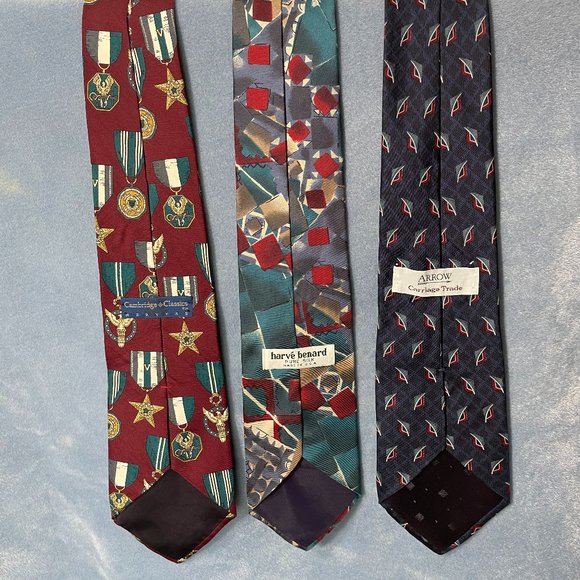 Bundle of 3 Used 100% Silk Made in USA Neckties - Picture 5 of 11